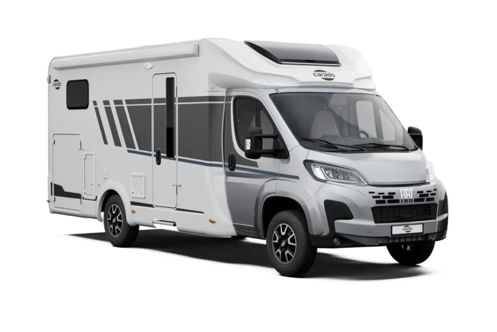 Carado T328 Pro+ Fiat Automaat JustCamper verhuur zijaanzicht