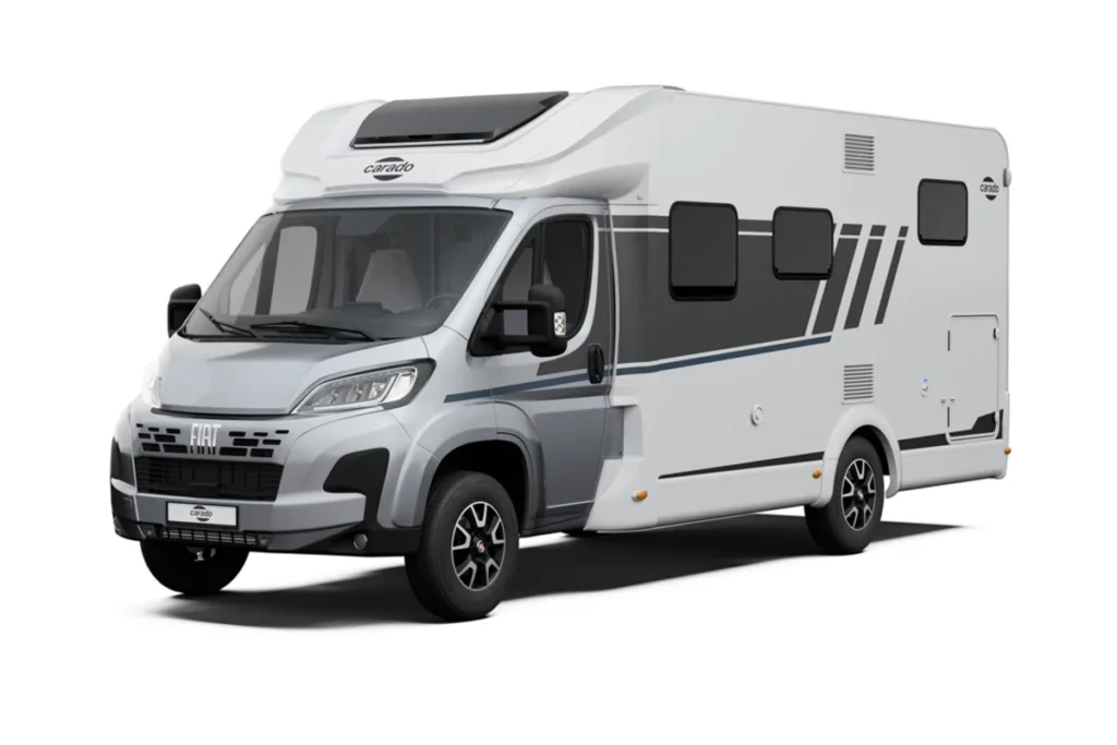 Carado T328 Pro+ Fiat Automaat JustCamper verhuur zijaanzicht